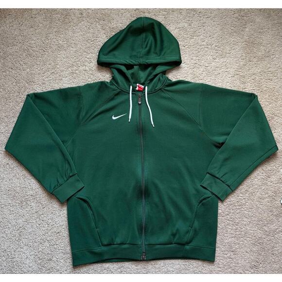Nike Team Fit Dry Long Sleeve Full Zip Performance Hoodie Jacket Green Women's L - Picture 1 of 11